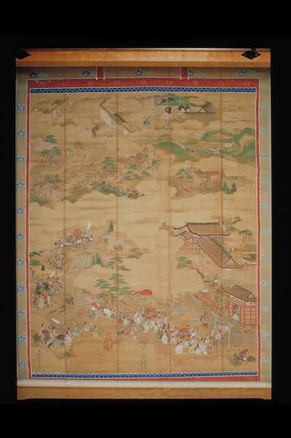 絹本着彩与賀神社縁起図　一幅